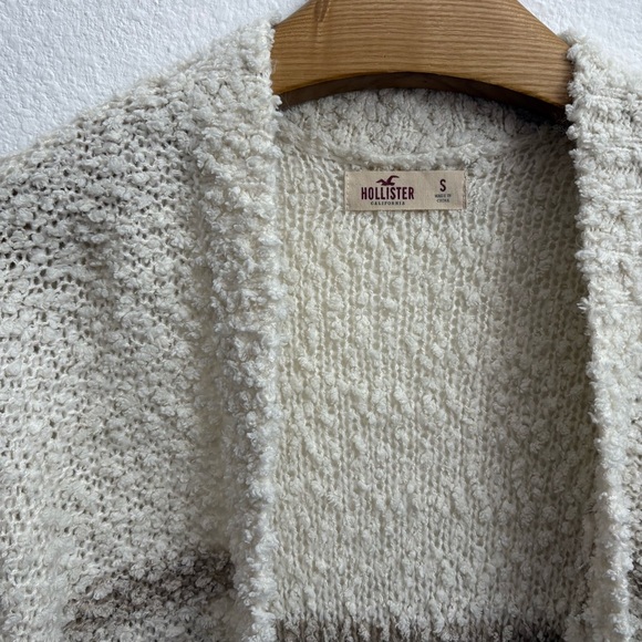 Hollister Cozy Soft Cardigan Sweater Cream Brown Neutral Western small - Picture 3 of 11